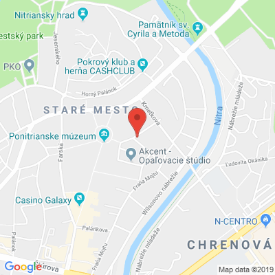Google map: Sládkovičova 1, Nitra